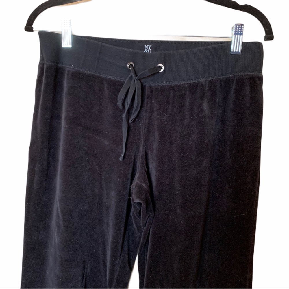 New York & company black velour pants medium - Picture 2 of 4